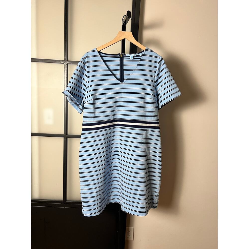 Draper James Blue V-Neck Striped Dress Size XXL